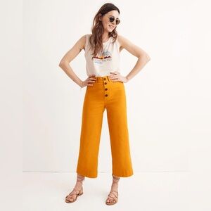 Madewell Wide-Leg Crop Pants: Button-Front Edition